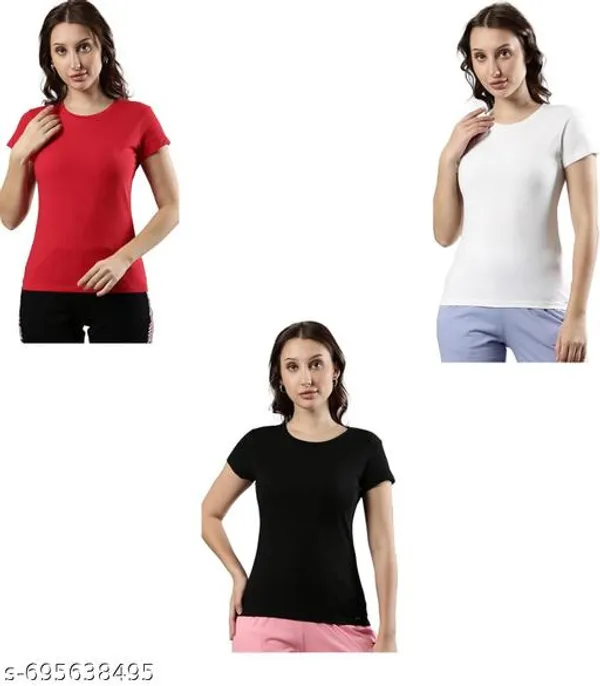 Multicolor_Premium_Polyester_T_Shirt_For_Women_Pack_Of_3