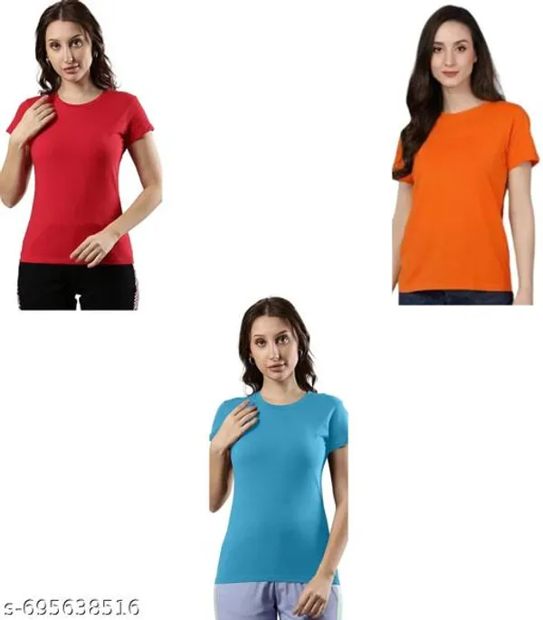Multicolor_Premium_Polyester_T_Shirt_For_Women_Pack_Of_3
