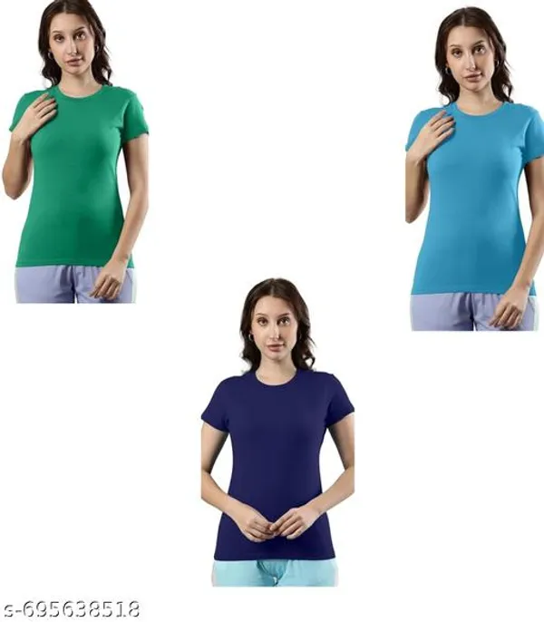 Multicolor_Premium_Polyester_T_Shirt_For_Women_Pack_Of_3