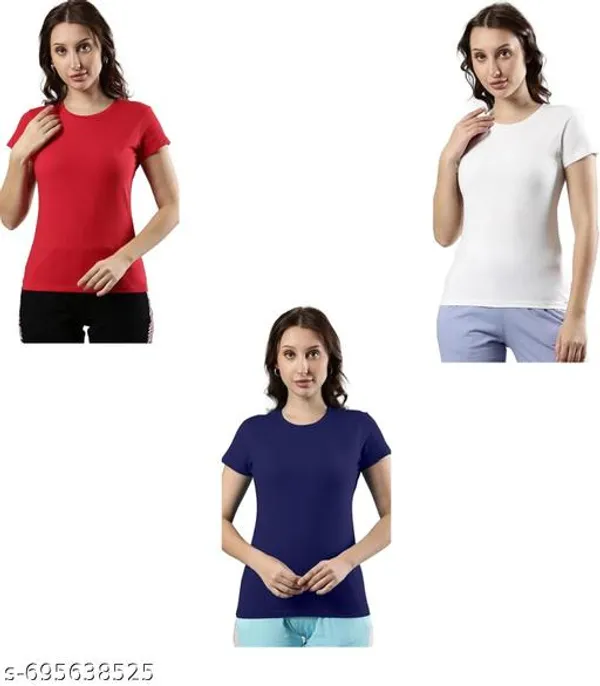 Multicolor_Premium_Polyester_T_Shirt_For_Women_Pack_Of_3