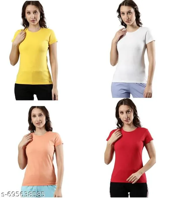 Multicolor_Premium_Polyester_T_Shirt_For_Women_Pack_Of_4