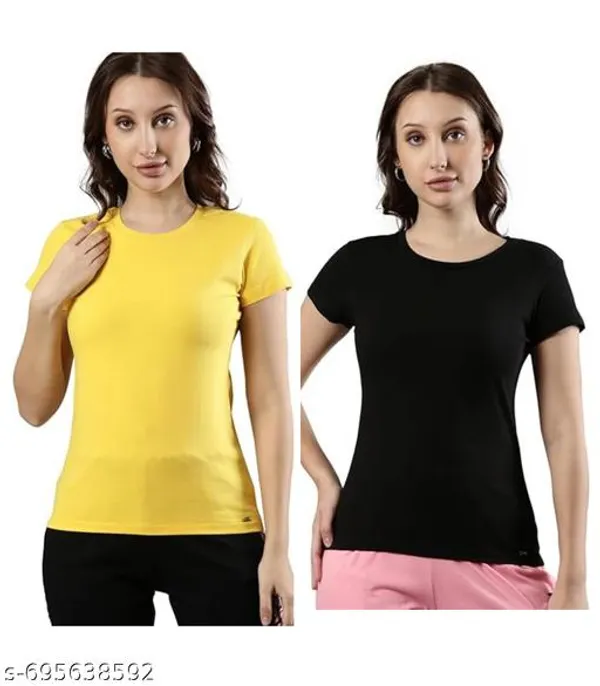 Multicolor_Premium_Polyester_T_Shirt_For_Women_Pack_Of_2