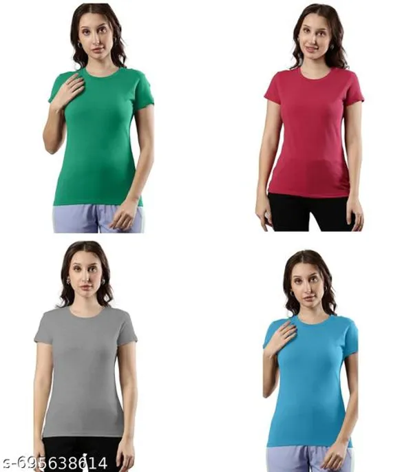 Multicolor_Premium_Polyester_T_Shirt_For_Women_Pack_Of_4