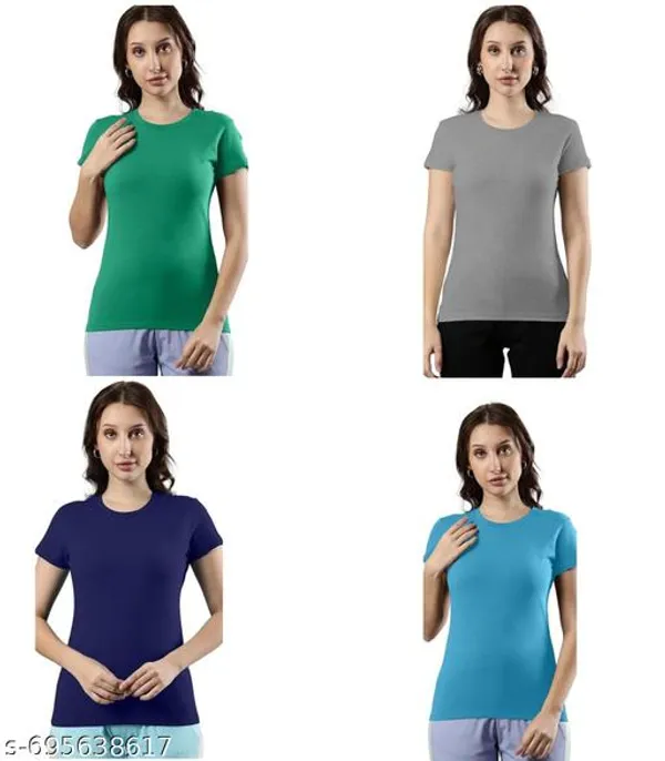 Multicolor_Premium_Polyester_T_Shirt_For_Women_Pack_Of_4