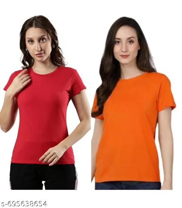Multicolor_Premium_Polyester_T_Shirt_For_Women_Pack_Of_2