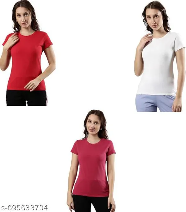 Multicolor_Premium_Polyester_T_Shirt_For_Women_Pack_Of_3