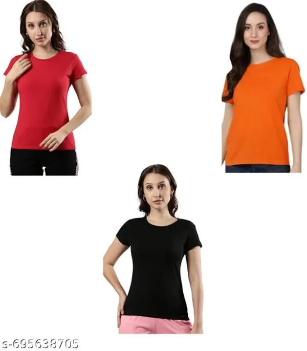 Multicolor_Premium_Polyester_T_Shirt_For_Women_Pack_Of_3