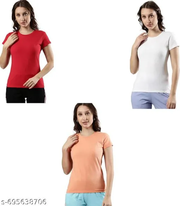 Multicolor_Premium_Polyester_T_Shirt_For_Women_Pack_Of_3