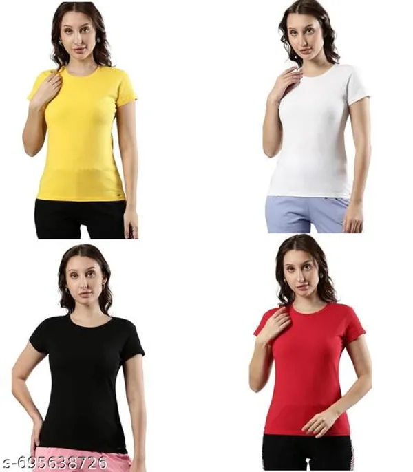 Multicolor_Premium_Polyester_T_Shirt_For_Women_Pack_Of_4