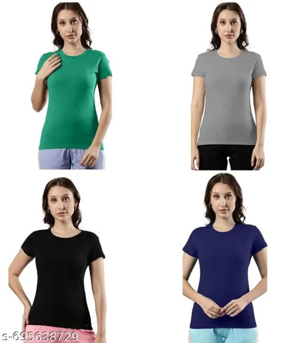 Multicolor_Premium_Polyester_T_Shirt_For_Women_Pack_Of_4
