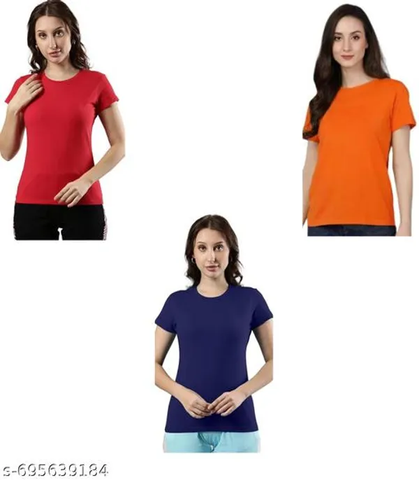 Multicolor_Premium_Polyester_T_Shirt_For_Women_Pack_Of_3