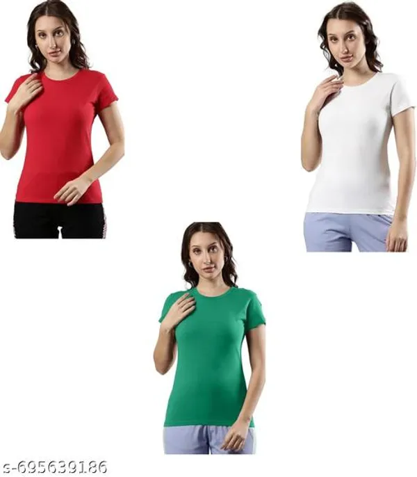 Multicolor_Premium_Polyester_T_Shirt_For_Women_Pack_Of_3
