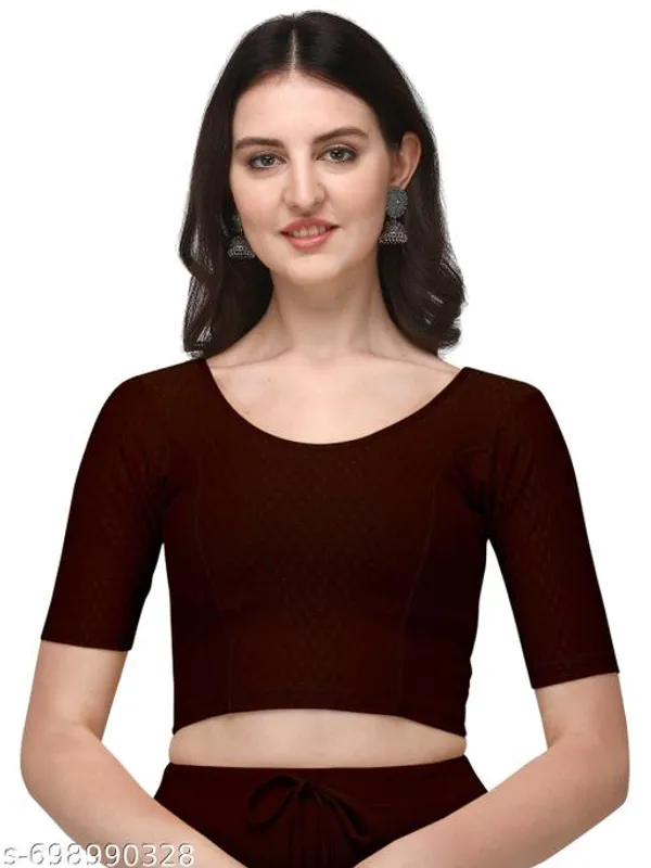 Maroon_Premium_Lycra_Blouse_For_Women