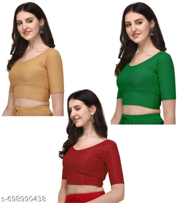 Multicolor_Premium_Lycra_Blouse_For_Women_Pack_Of_3
