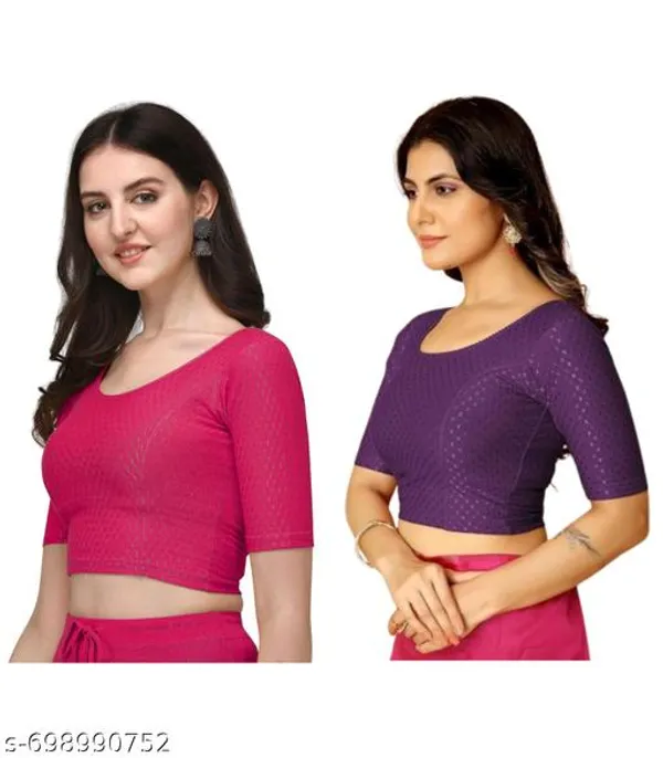 Multicolor_Premium_Lycra_Blouse_For_Women_Pack_Of_2