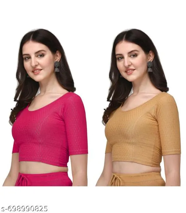 Multicolor_Premium_Lycra_Blouse_For_Women_Pack_Of_2