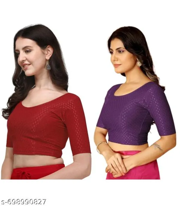 Multicolor_Premium_Lycra_Blouse_For_Women_Pack_Of_2