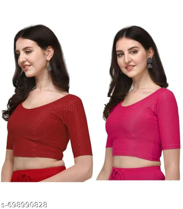 Multicolor_Premium_Lycra_Blouse_For_Women_Pack_Of_2