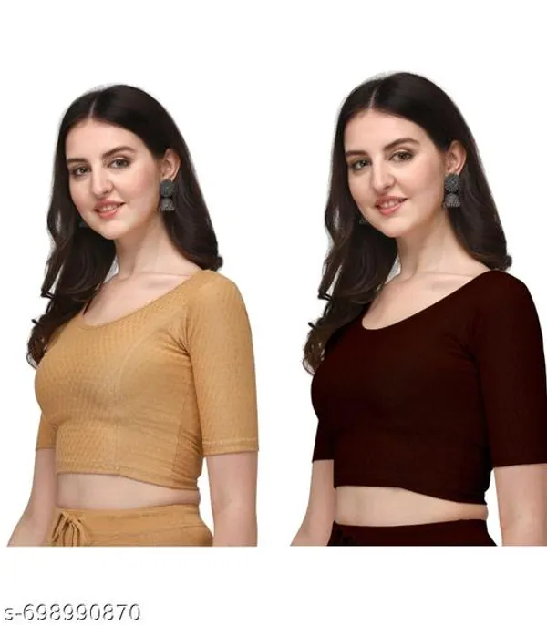 Multicolor_Premium_Lycra_Blouse_For_Women_Pack_Of_2