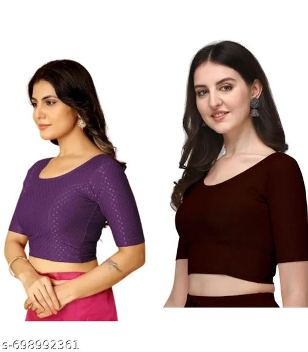 Multicolor_Premium_Lycra_Blouse_For_Women_Pack_Of_2