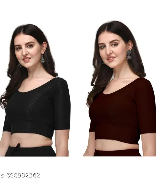 Multicolor_Premium_Lycra_Blouse_For_Women_Pack_Of_2