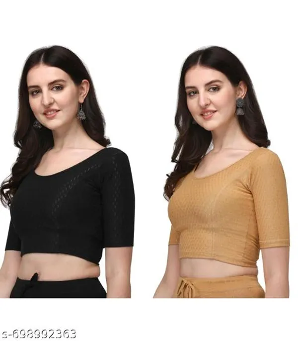 Multicolor_Premium_Lycra_Blouse_For_Women_Pack_Of_2