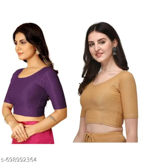 Multicolor_Premium_Lycra_Blouse_For_Women_Pack_Of_2