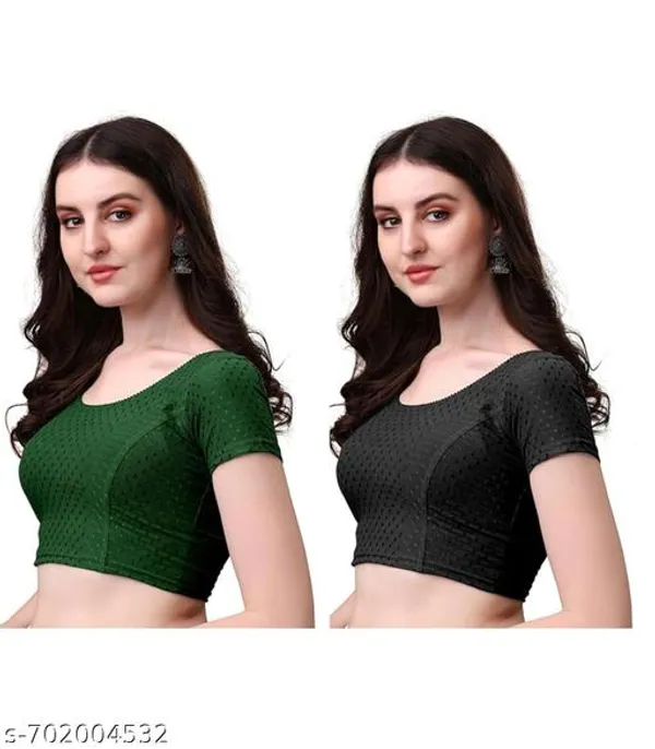 Multicolor_Premium_Lycra_Blouse_For_Women_Pack_Of_2
