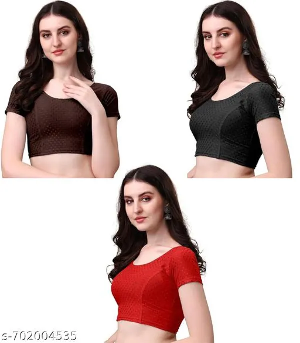 Multicolor_Premium_Lycra_Blouse_For_Women_Pack_Of_3