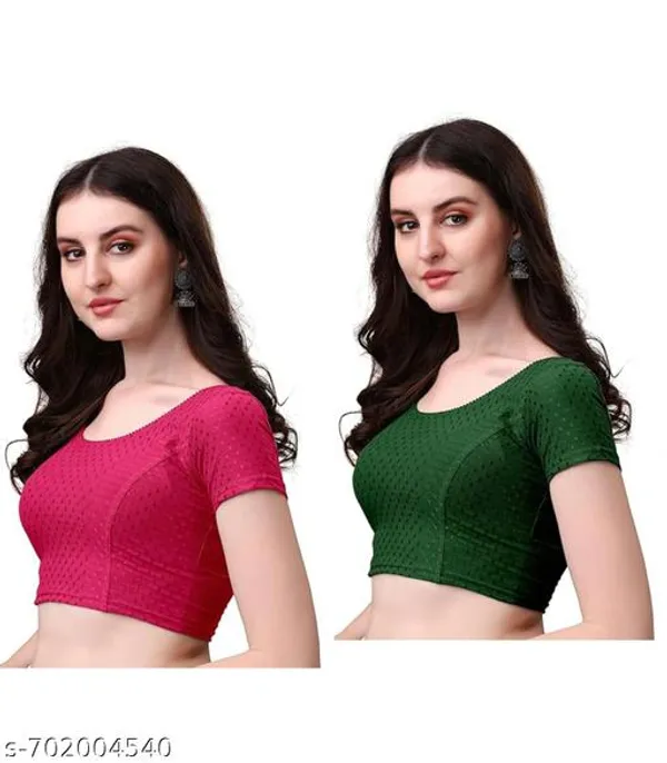 Multicolor_Premium_Lycra_Blouse_For_Women_Pack_Of_2