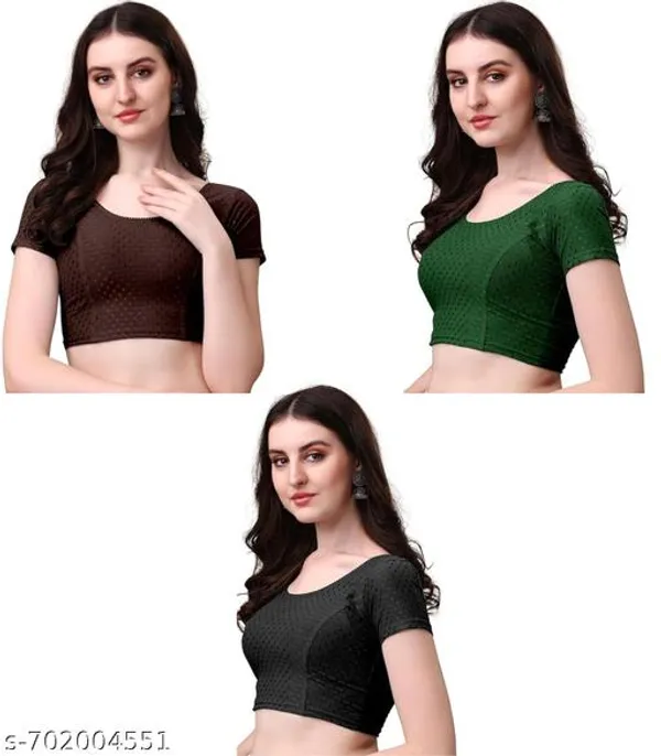 Multicolor_Premium_Lycra_Blouse_For_Women_Pack_Of_3