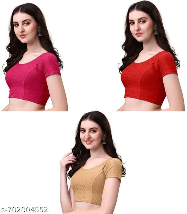 Multicolor_Premium_Lycra_Blouse_For_Women_Pack_Of_3