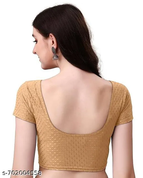 Gold_And_Maroon_Premium_Lycra_Blouse_For_Women_Pack_Of_2