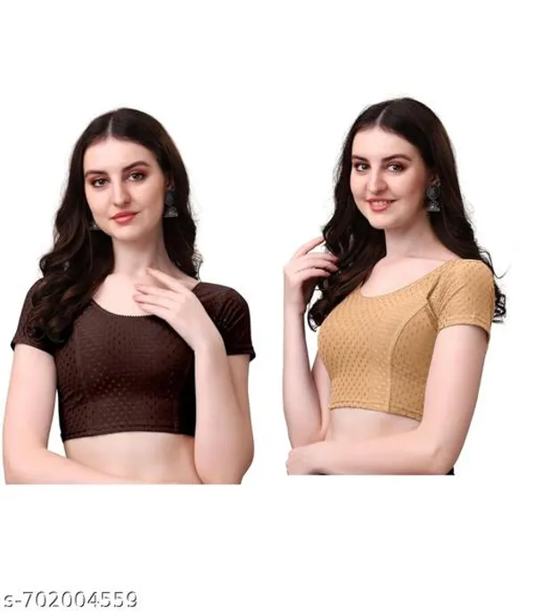 Multicolor_Premium_Lycra_Blouse_For_Women_Pack_Of_2
