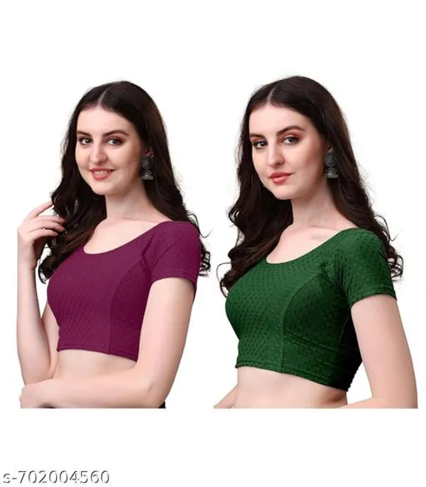 Multicolor_Premium_Lycra_Blouse_For_Women_Pack_Of_2