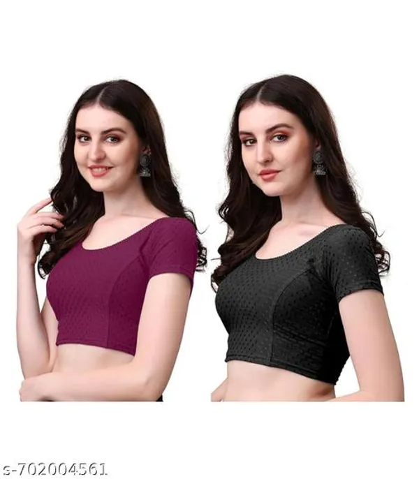 Multicolor_Premium_Lycra_Blouse_For_Women_Pack_Of_2