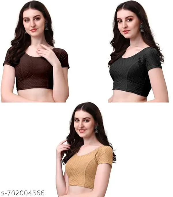 Multicolor_Premium_Lycra_Blouse_For_Women_Pack_Of_3
