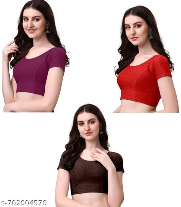 Multicolor_Premium_Lycra_Blouse_For_Women_Pack_Of_3