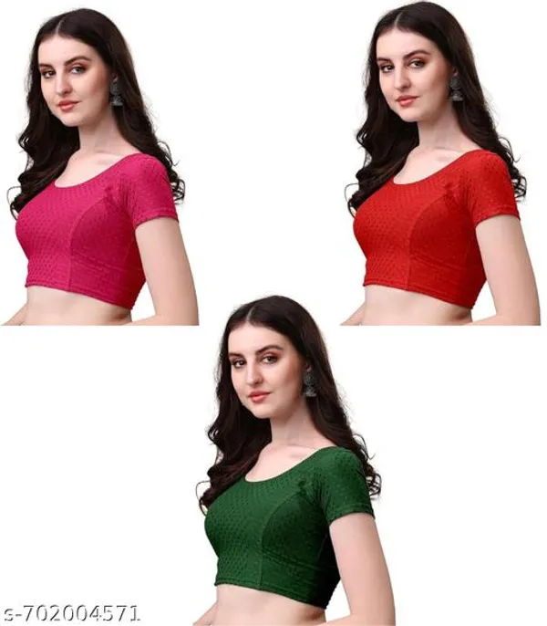 Multicolor_Premium_Lycra_Blouse_For_Women_Pack_Of_3