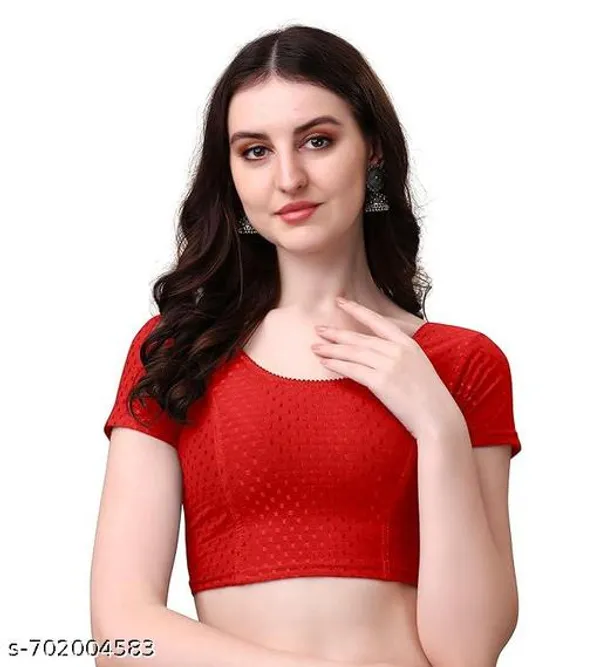 Red_Premium_Lycra_Blouse_For_Women