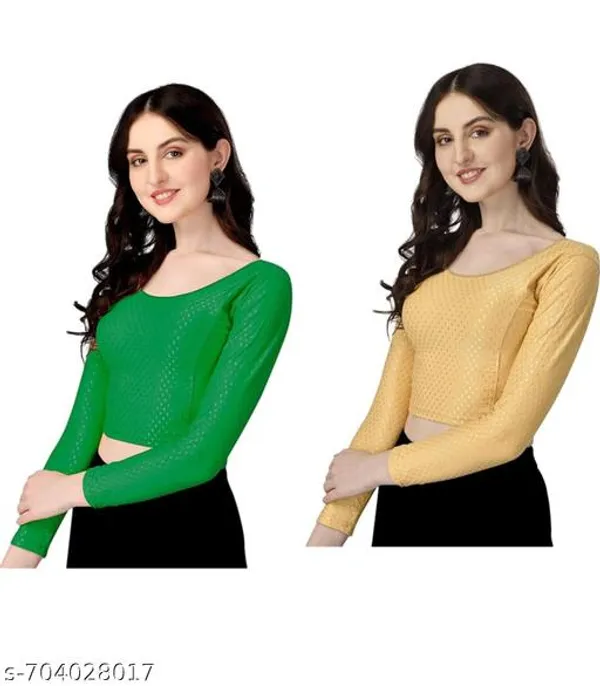 Multicolor_Premium_Lycra_Blouse_For_Women_Pack_Of_2
