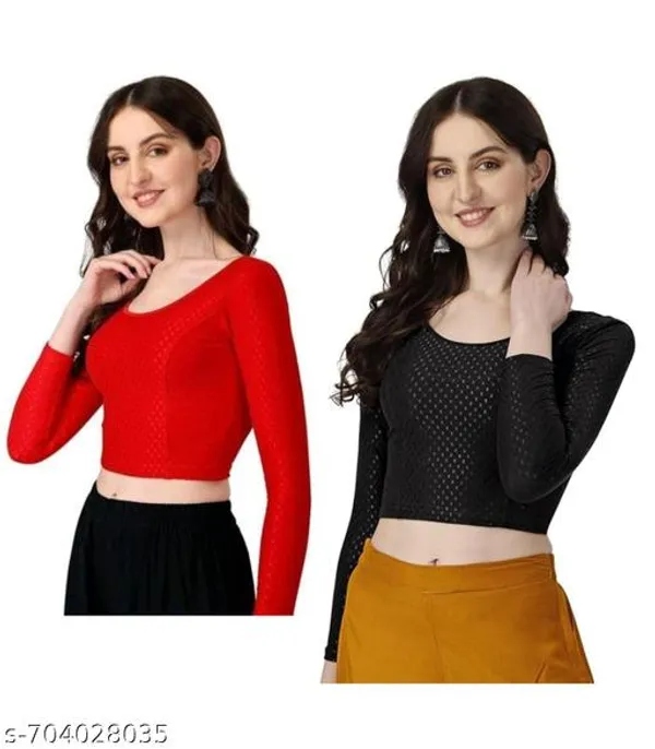 Multicolor_Premium_Lycra_Blouse_For_Women_Pack_Of_2