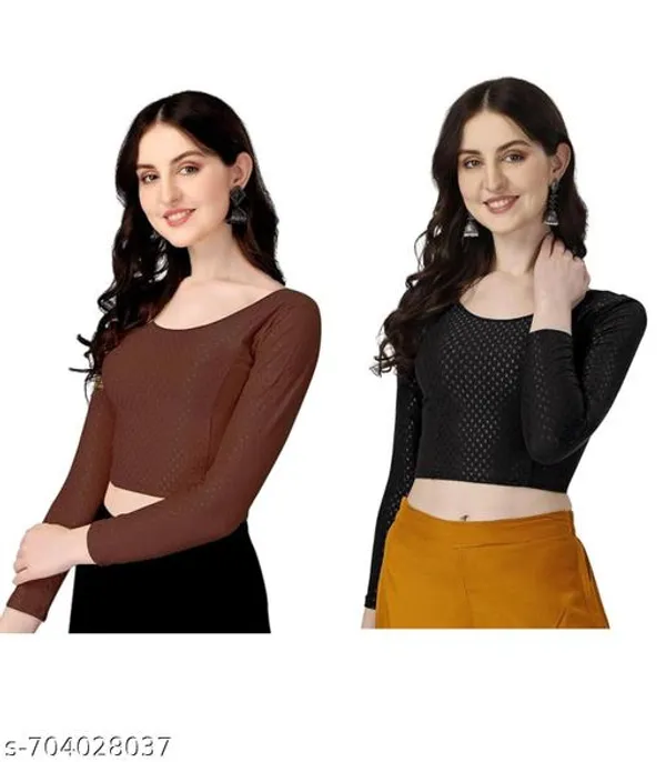 Multicolor_Premium_Lycra_Blouse_For_Women_Pack_Of_2