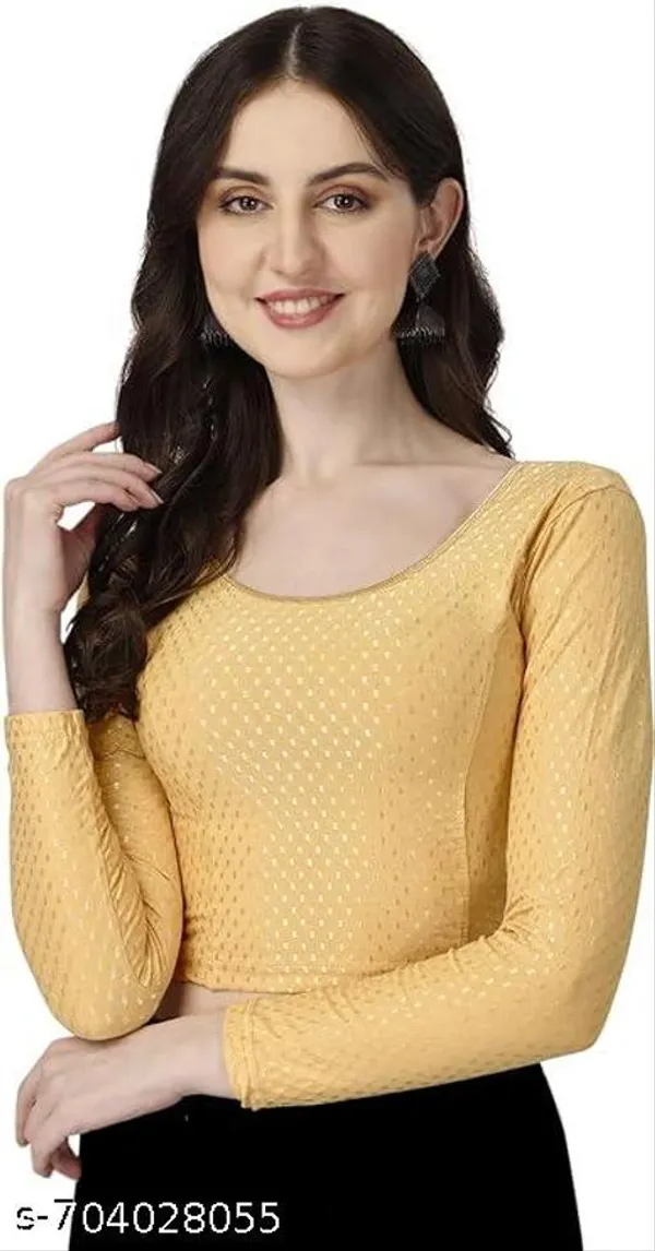 Maroon_Yellow_Premium_Lycra_Blouse_For_Women_Pack_Of_2