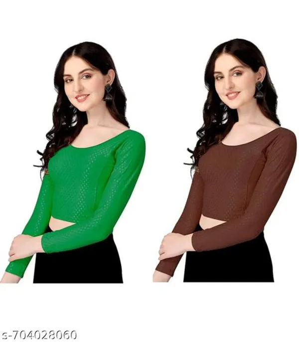 Multicolor_Premium_Lycra_Blouse_For_Women_Pack_Of_2