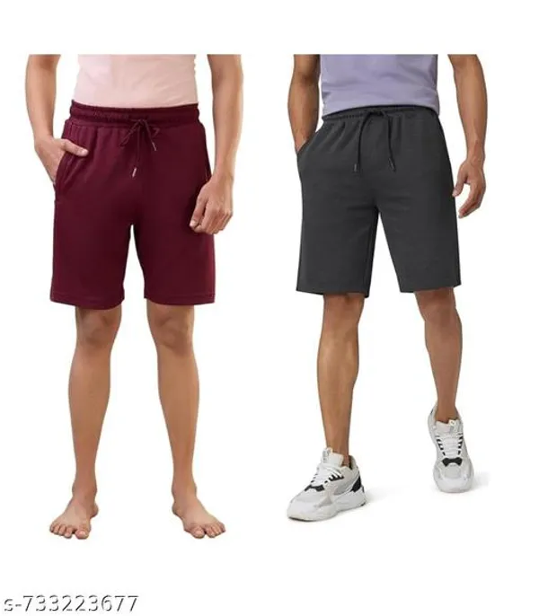 Green_And_Maroon_Premium_Lycra_Shorts_For_Men_Pack_Of_2