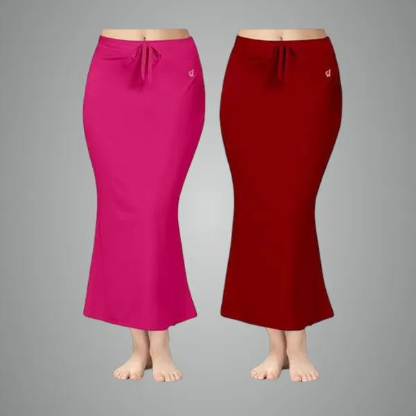 Pink_And_Maroon_Premium_Lycra_Shapewear_Petticoat_Skirt_For_Women_Pack_Of_2