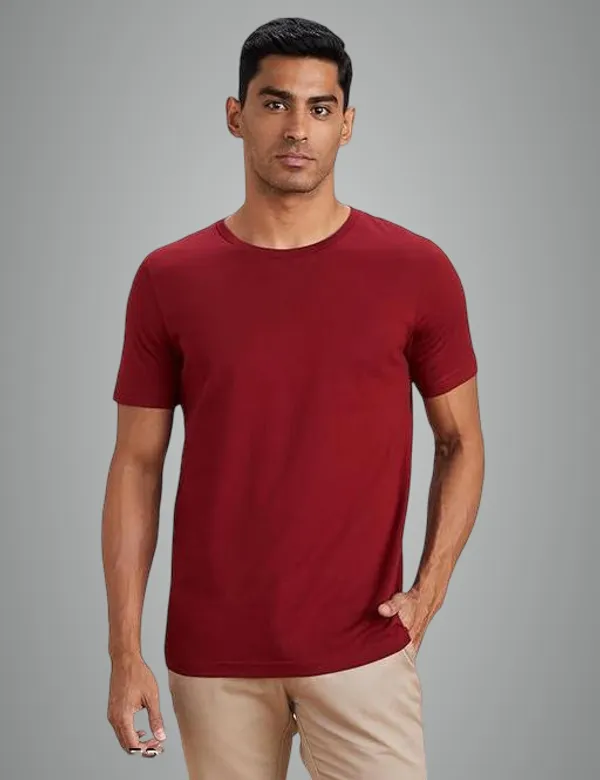 Maroon_Premium_Lycra_T_Shirt_For_Men