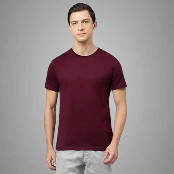 Maroon_Premium_Lycra_T_Shirt_For_Men