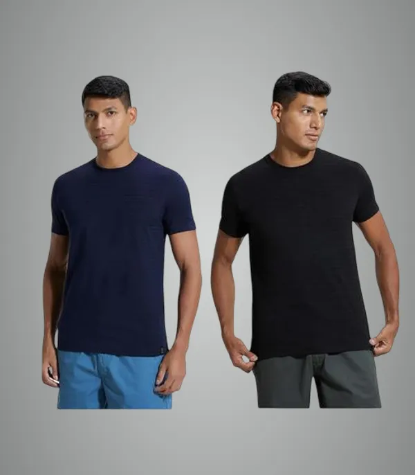 Blue_And_Black_Premium_Lycra_T_Shirt_For_Men_Pack_Of_2